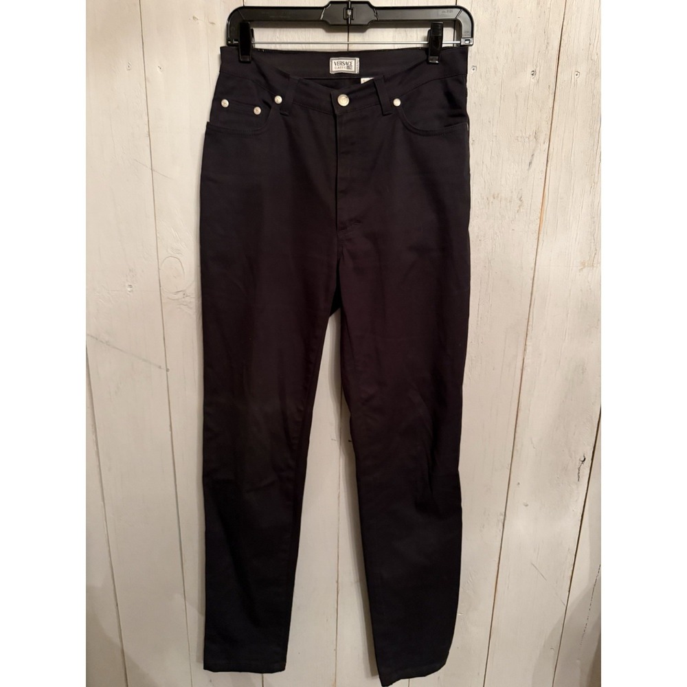 VERSACE black Classic V2  jeans women 30 Y2K Vintage Made In Italy‎